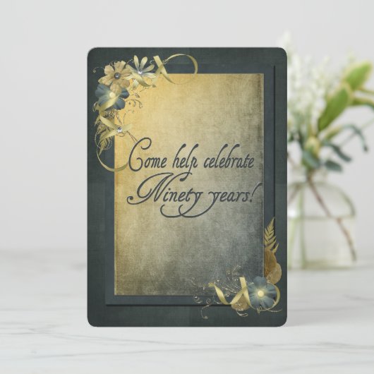 90e uitnodiging van de Birthday Party (Staand voorkant)