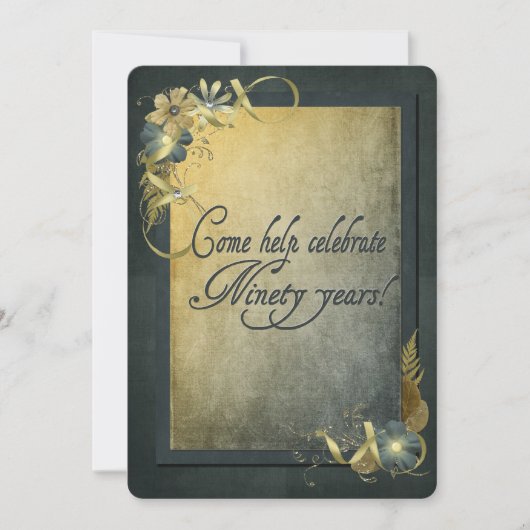90e uitnodiging van de Birthday Party (Voorkant)