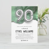 90e uitnodiging van de Birthday Party (Staand voorkant)