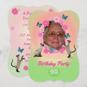 90e uitnodiging van de Birthday Party (Voorkant / Achterkant)