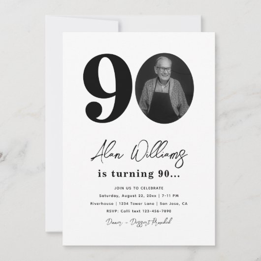 90e uitnodiging van de Birthday Party | 90e verjaa (Voorkant)