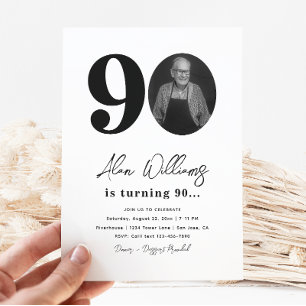 90e uitnodiging van de Birthday Party 90e verjaa