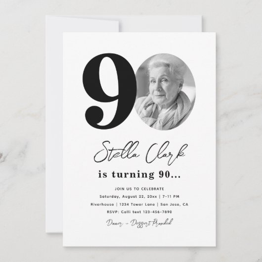 90e uitnodiging van de Birthday Party | 90e verjaa (Voorkant)