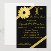 90e uitnodiging van de Birthday Party in Black & G (Voorkant / Achterkant)