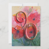 90e uitnodiging van de Birthday Party - papavers (Voorkant)