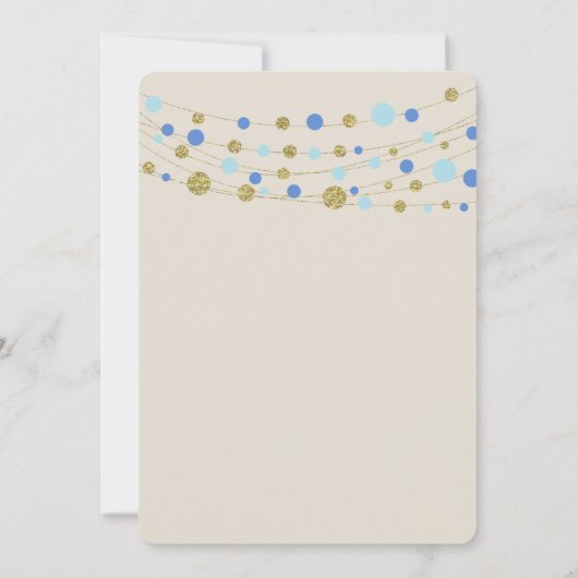 90e uitnodiging voor verjaardagsfeestje, blauw en (Achterkant)