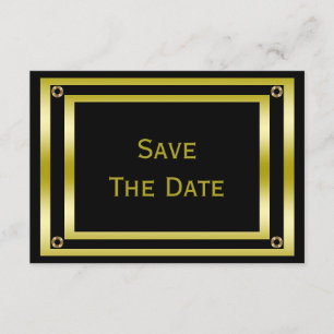 90e van Elegant Black & Gold Man - Bewaar de datum Save The Date