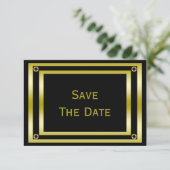90e van Elegant Black & Gold Man - Bewaar de datum Save The Date (Staand voorkant)
