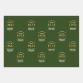 90e verjaardag 1931 Groen goud voor hem persoonlij Inpakpapier Vel (Voorkant 2)