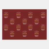 90e verjaardag 1931 rood goud voor hem persoonlijk inpakpapier vel (Voorkant 3)