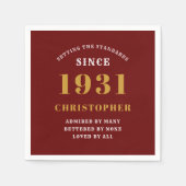 90e verjaardag 1931 rood goud voor hem persoonlijk servet (Voorkant)