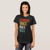 90e verjaardag 1933 90 jaar oud t-shirt (Voorkant volledig)
