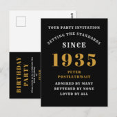 90e verjaardag 1935 Zwart Goud Briefkaart (Voorkant / Achterkant)