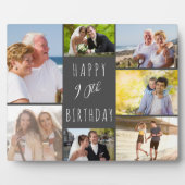 90e verjaardag 7 Foto Collage Dark Gray Fotoplaat (Voorkant)