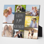 90e verjaardag 7 Foto Collage Dark Gray Fotoplaat (Zijkant)