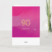 90e verjaardag - 90 in sterren - Roze - 90 jaar ou Kaart (Achterkant)