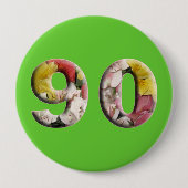 90e verjaardag 90 jaar Mijlsteen Button (Voorkant)