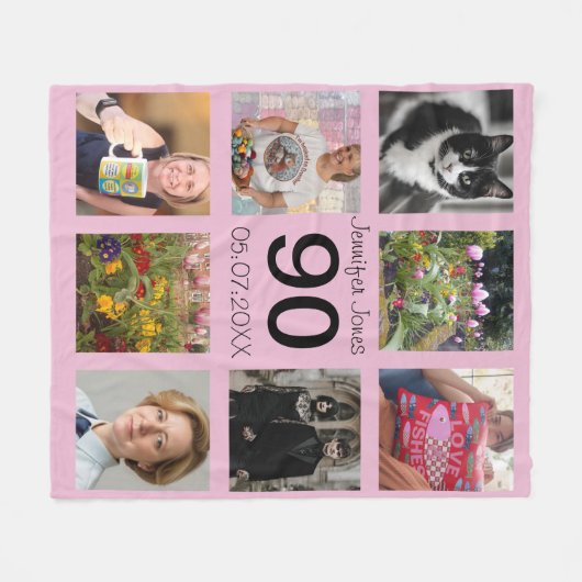 90e verjaardag 90 jaar oud negentigste cadeau fleece deken (Voorkant (Horizontaal))