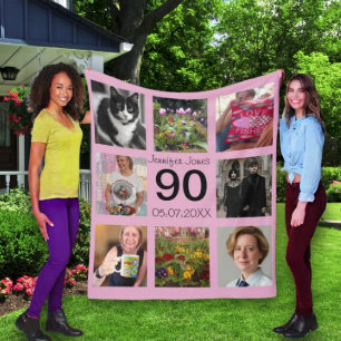 90e verjaardag 90 jaar oud negentigste cadeau fleece deken