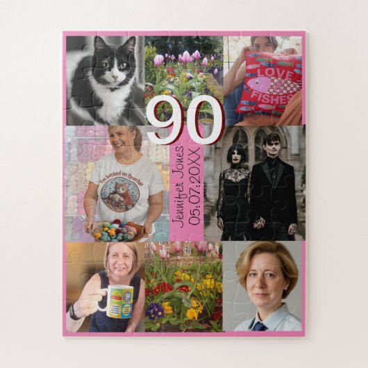 90e verjaardag 90 jaar oud negentigste cadeau legpuzzel (Verticaal)