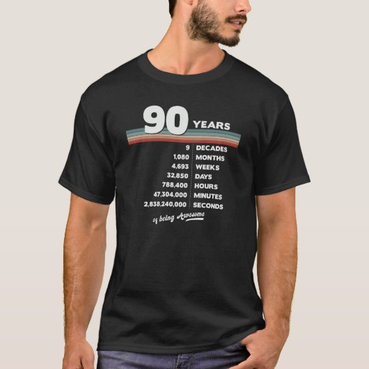90e verjaardag 90 jaar oud Retro 1080 Mont T-shirt (Voorkant)
