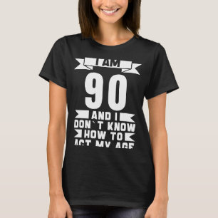 90e verjaardag 90 jaar oude Mannen Retro T-shirt