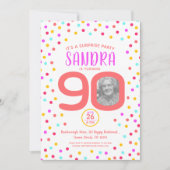 90e verjaardag aangepaste foto levende koraal conf kaart (Voorkant)