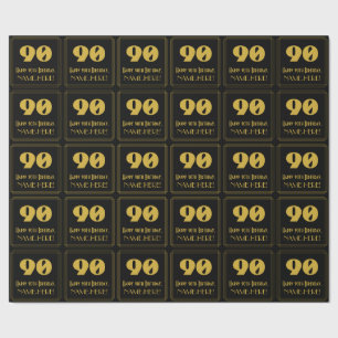 90e verjaardag - Art Deco Geïnspireerde look "90"  Cadeaupapier