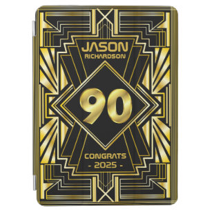 90e verjaardag Art Deco Gold Black Grote Gatsby iPad Air Cover