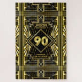 90e verjaardag Art Deco Gold Black Grote Gatsby Legpuzzel (Verticaal)