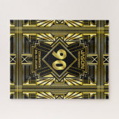 90e verjaardag Art Deco Gold Black Grote Gatsby Legpuzzel (Horizontaal)
