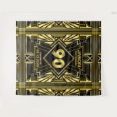 90e Verjaardag Art Deco Goud Zwart Great Gatsby Wandkleed (Voorkant (horizontaal))