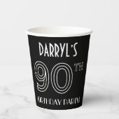 90e verjaardag: Art Deco Style + aangepaste naam Papieren Bekers (Voorkant)