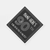 90e verjaardag: Art Deco Style + aangepaste naam Servet (Hoek)