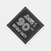 90e verjaardag: Art Deco Style + aangepaste naam Servet (Hoek)