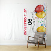 90e verjaardag ballon achtergrond, foto prop wandkleed (In Situ (horizontaal))