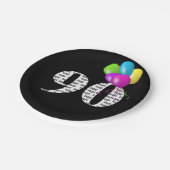 90e verjaardag ballon boeket papieren bordje (Gekanteld)