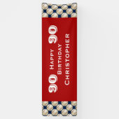90e verjaardag Baseball, rood Spandoek (Verticaal)