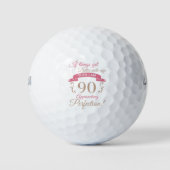 90e verjaardag beter met leeftijd golfballen (Voorkant)