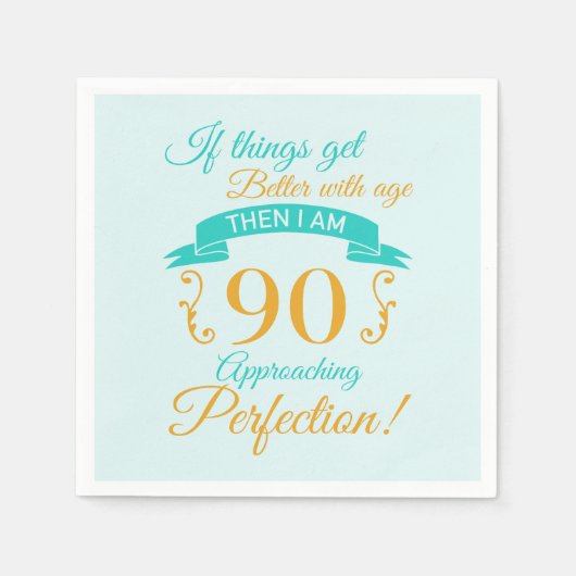 90e verjaardag beter met leeftijd servet (Voorkant)