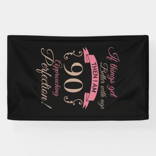 90e verjaardag beter met leeftijd spandoek (Horizontaal)