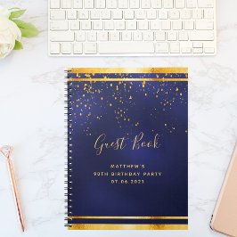 90e verjaardag Blauw gastenboek Notitieboek