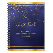 90e verjaardag Blauw gastenboek Notitieboek (Voorkant)