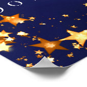 90e Verjaardag blauw goud sterren foto welkom Poster (Hoek)