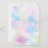 90e verjaardag Blauwe roze Floral Pastel Dinner Kaart (Achterkant)