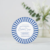 90E Verjaardag Blauwe Streep Bloemen Kaart (Staand voorkant)