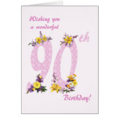 90e verjaardag Bloem Verdroogde getallen (Voorkant)