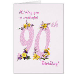 90e verjaardag Bloem Verdroogde getallen