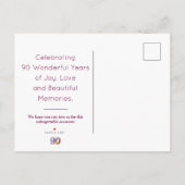 90e verjaardag bloemrijke moderne Save The Date br Aankondigingskaart (Achterkant)