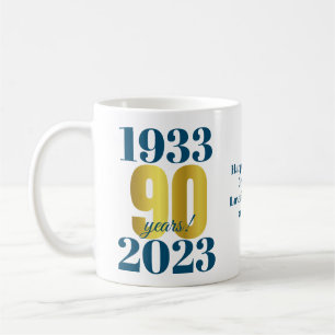 90e verjaardag Blue Gold Koffiemok